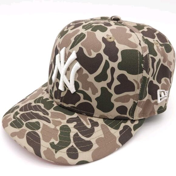 New York Yankees New‎ Era 59Fifty Fitted 7 ¾ Duck Camo 1996 World Series Hat Cap - Picture 1 of 8
